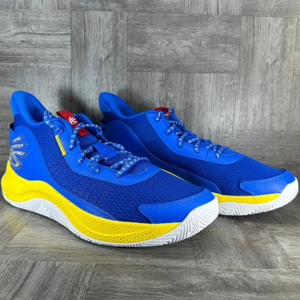 Under Armour Curry Basketball Shoes Mens 11.5 Blue‎ Yellow NEW 3026622-400